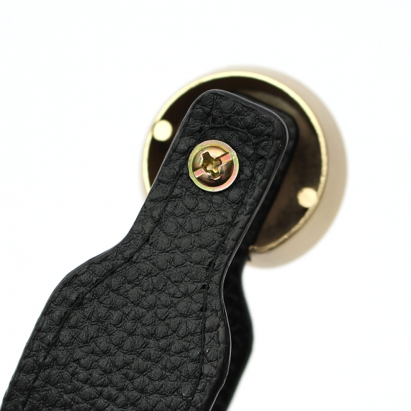 레더룸 가죽 가구 손잡이 3세트(1구) (커브 블랙)