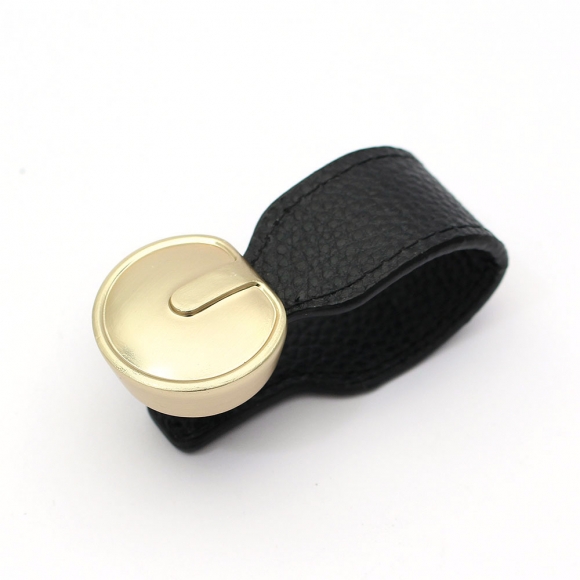 레더룸 가죽 가구 손잡이 3세트(1구) (커브 블랙)