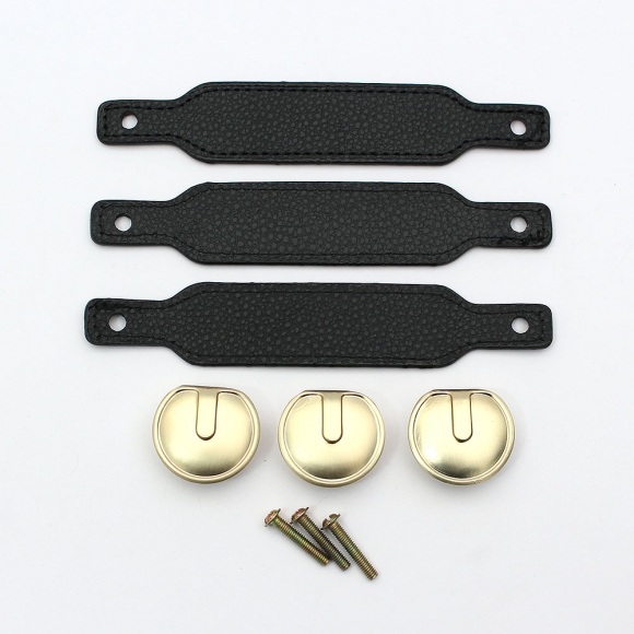 레더룸 가죽 가구 손잡이 3세트(1구) (커브 블랙)