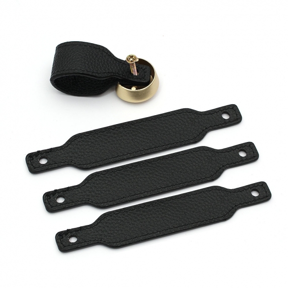 레더룸 가죽 가구 손잡이 3세트(1구) (커브 블랙)