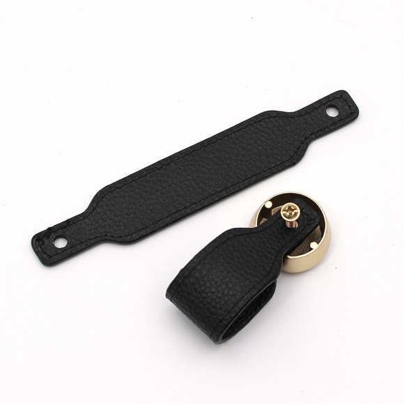 레더룸 가죽 가구 손잡이 3세트(1구) (커브 블랙)