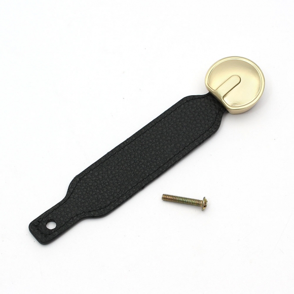 레더룸 가죽 가구 손잡이 3세트(1구) (커브 블랙)