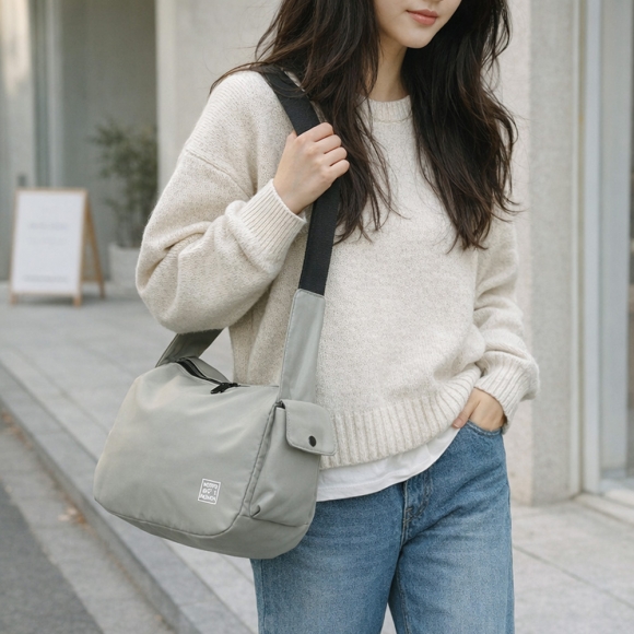 캐주얼 방수포켓 크로스백(그린)