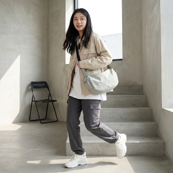 캐주얼 방수포켓 크로스백(그린)