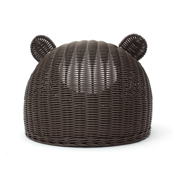 고양이 라탄패턴 숨숨집(대형묘) (커피)