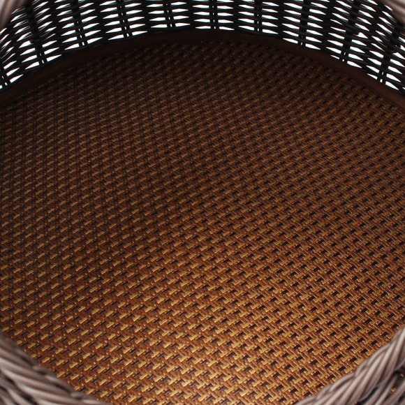 고양이 라탄패턴 숨숨집(대형묘) (커피)