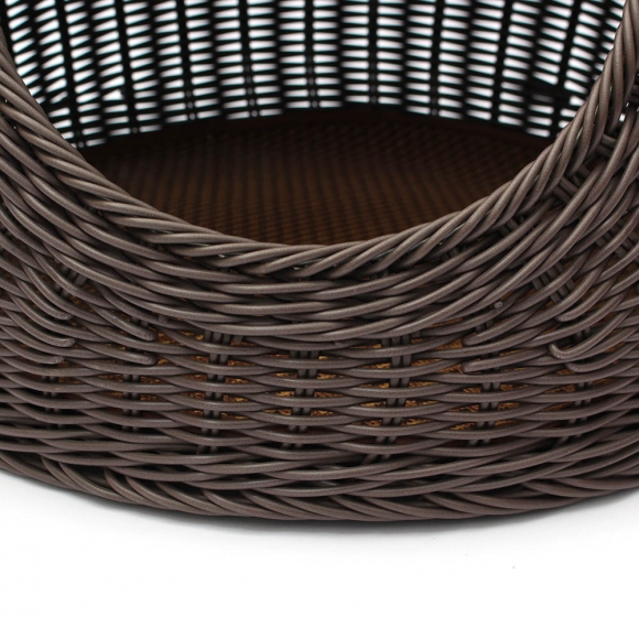 고양이 라탄패턴 숨숨집(대형묘) (커피)