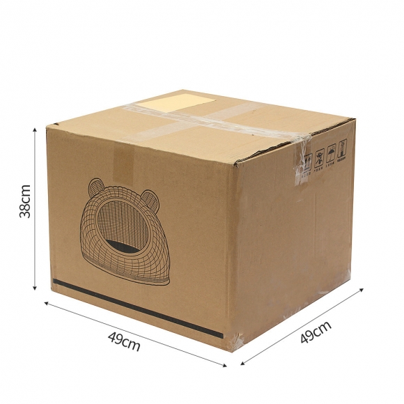 고양이 라탄패턴 숨숨집(대형묘) (커피)