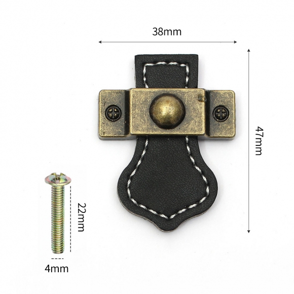 레더룸 가죽 가구손잡이 6세트(1구) (클래식 블랙)