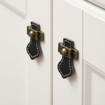 레더룸 가죽 가구손잡이 6세트(1구) (클래식 블랙)