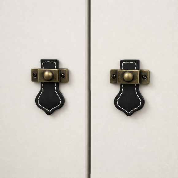 레더룸 가죽 가구손잡이 6세트(1구) (클래식 블랙)