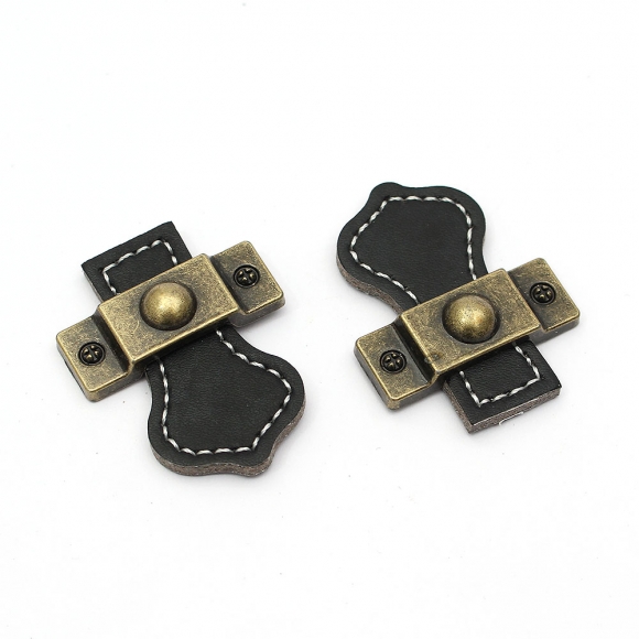 레더룸 가죽 가구손잡이 6세트(1구) (클래식 블랙)