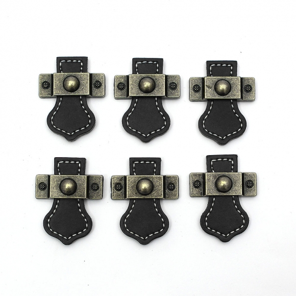 레더룸 가죽 가구손잡이 6세트(1구) (클래식 블랙)