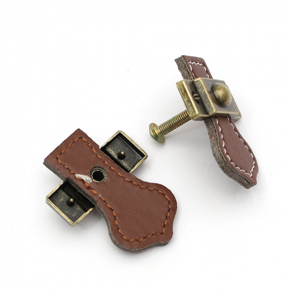 레더룸 가죽 가구손잡이 6세트(1구) (클래식 브라운)