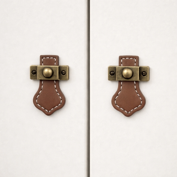 레더룸 가죽 가구손잡이 6세트(1구) (클래식 브라운)