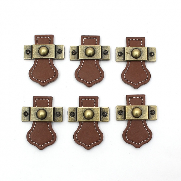 레더룸 가죽 가구손잡이 6세트(1구) (클래식 브라운)