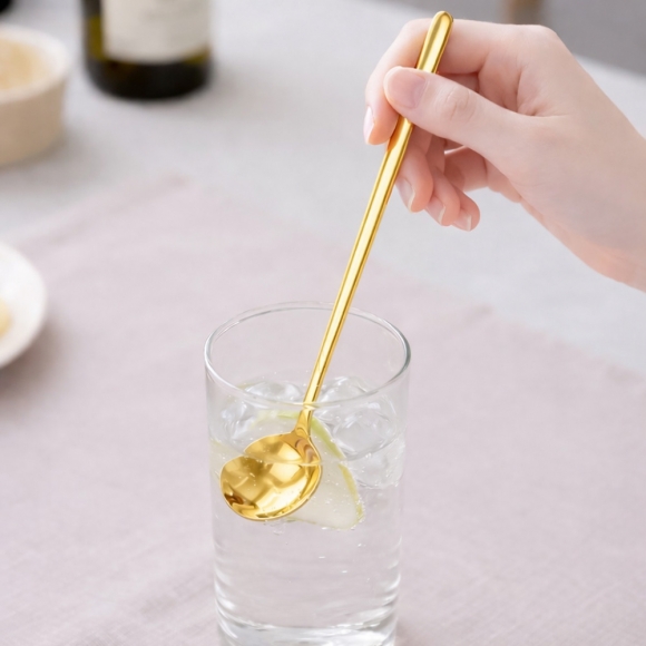 미라주 304 스텐 롱티스푼(17cm) (골드)