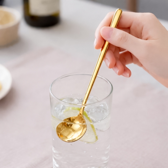 미라주 304 스텐 롱티스푼(15cm) (골드)