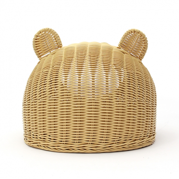 고양이 라탄패턴 숨숨집(소형묘) (베이지)