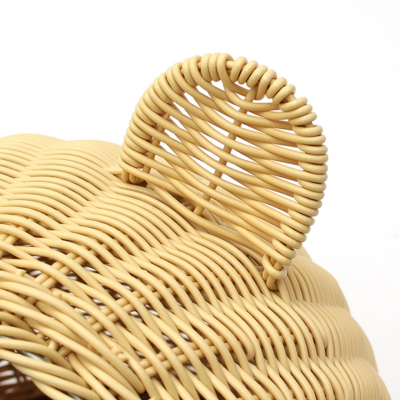 고양이 라탄패턴 숨숨집(소형묘) (베이지)