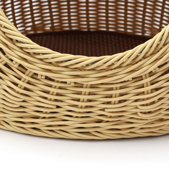 고양이 라탄패턴 숨숨집(소형묘) (베이지)