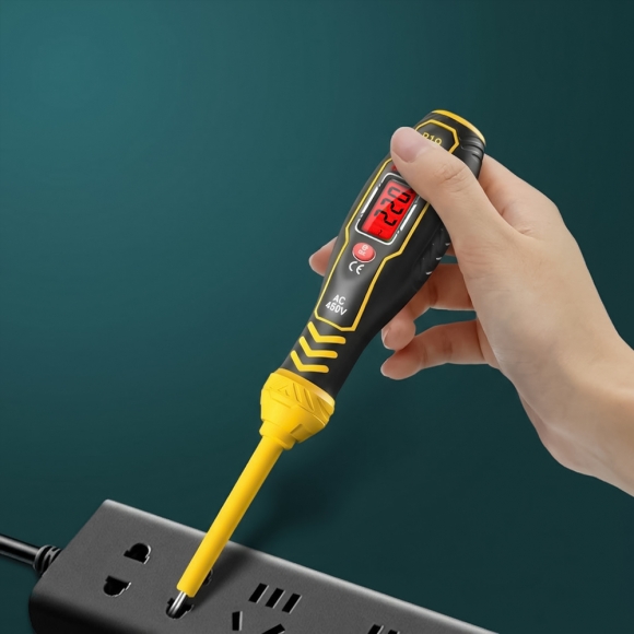 체크온 비접촉 디지털 검전기(일자) (옐로우)