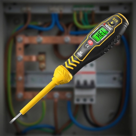 체크온 비접촉 디지털 검전기(일자) (옐로우)