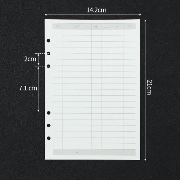 채움 6공 가계부 다이어리 속지 135매(A5)