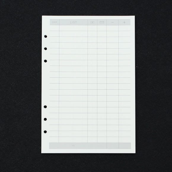 채움 6공 가계부 다이어리 속지 135매(A5)