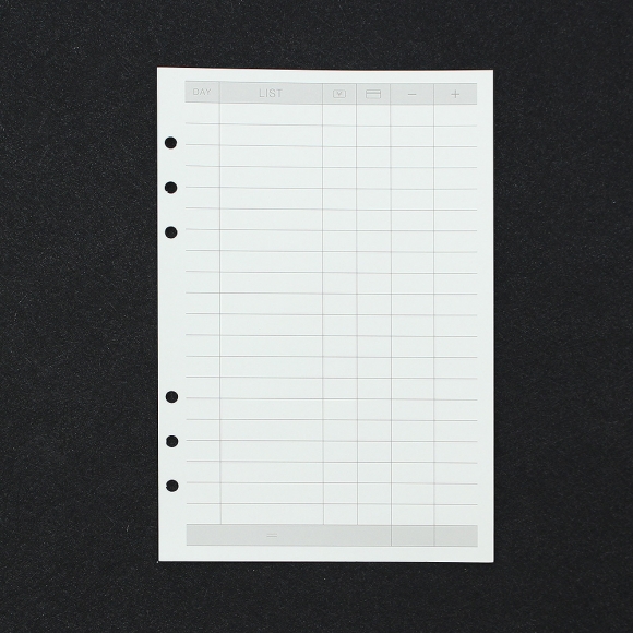 채움 6공 가계부 다이어리 속지 135매(A5)