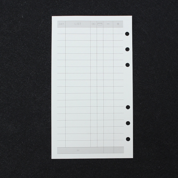 채움 6공 가계부 다이어리 속지 135매(A6)