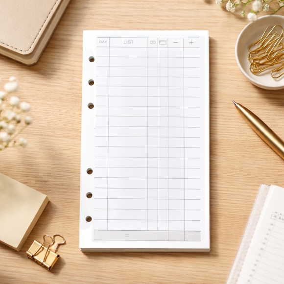 채움 6공 가계부 다이어리 속지 135매(A6)