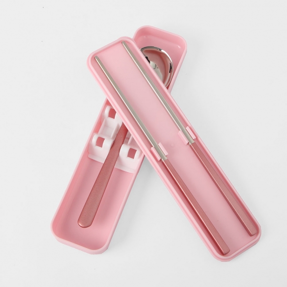 푸드썸 휴대용 수저 세트(핑크)