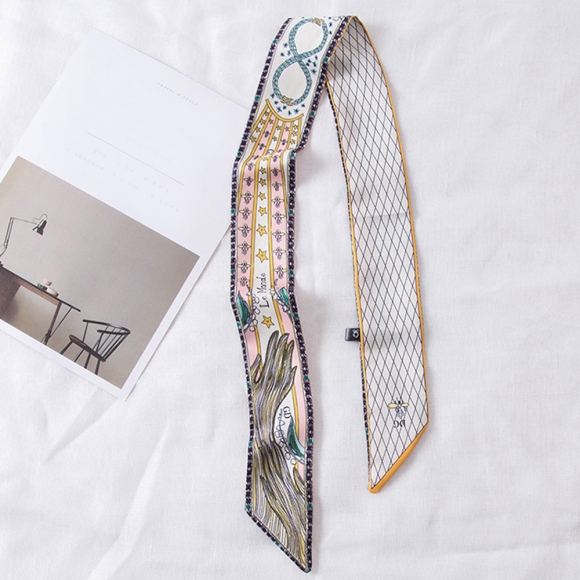 프린 양면 쁘띠 스카프(세계)