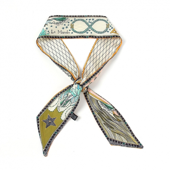 프린 양면 쁘띠 스카프(세계)