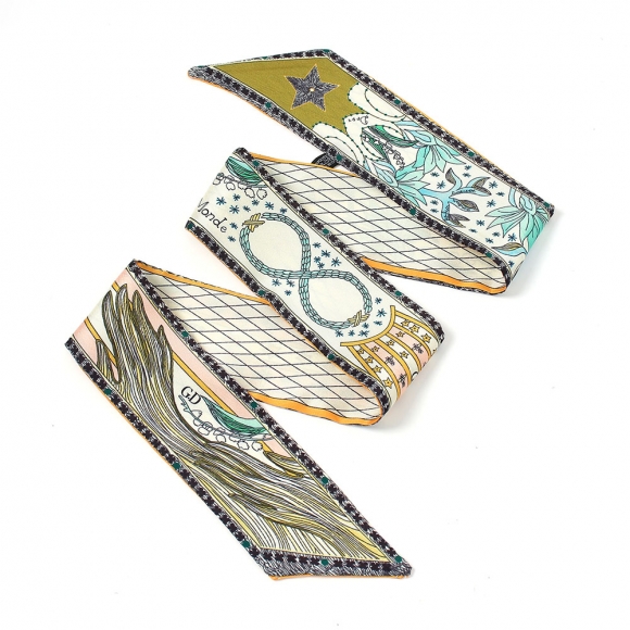 프린 양면 쁘띠 스카프(세계)