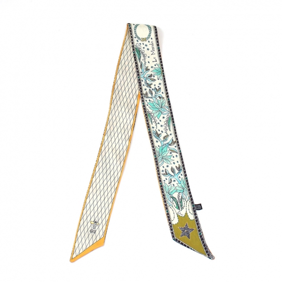 프린 양면 쁘띠 스카프(세계)