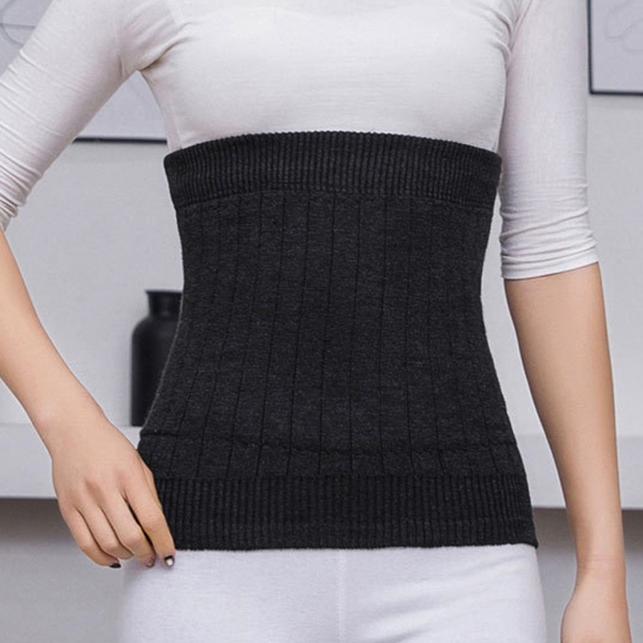 니트 벨벳기모 방한 복대(차콜)