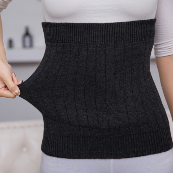 니트 벨벳기모 방한 복대(차콜)