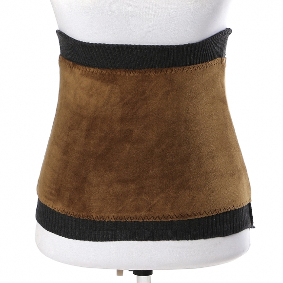 니트 벨벳기모 방한 복대(차콜)