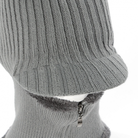 지퍼오픈 넥워머 챙모자(그레이) (남성용)
