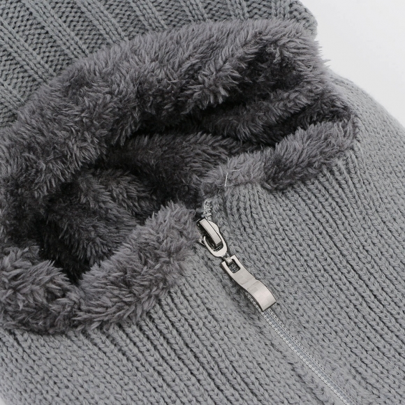 지퍼오픈 넥워머 챙모자(그레이) (남성용)