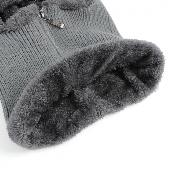 지퍼오픈 넥워머 챙모자(그레이) (남성용)