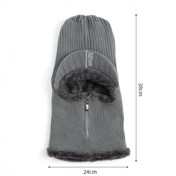 지퍼오픈 넥워머 챙모자(그레이) (남성용)