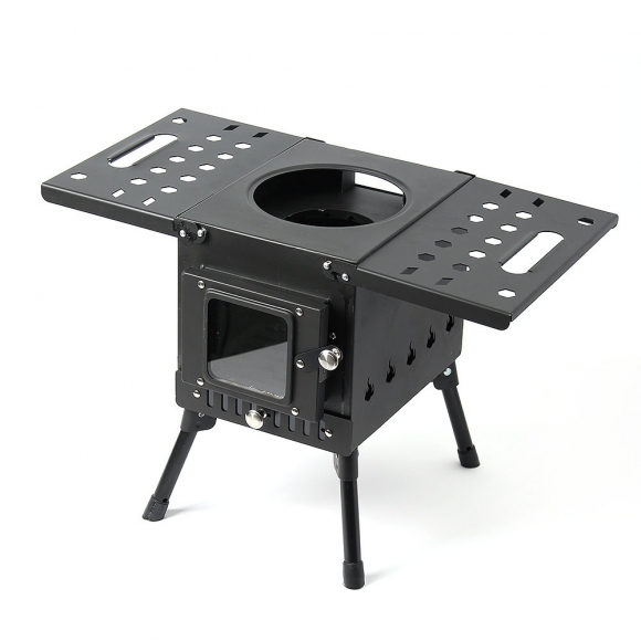 힐링캠핑 접이식 화목난로(내열창+재받침) (57x29cm)