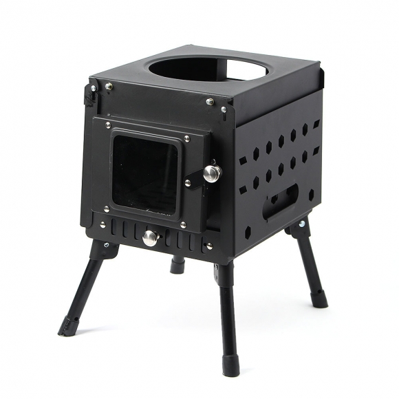 힐링캠핑 접이식 화목난로(내열창+재받침) (57x29cm)