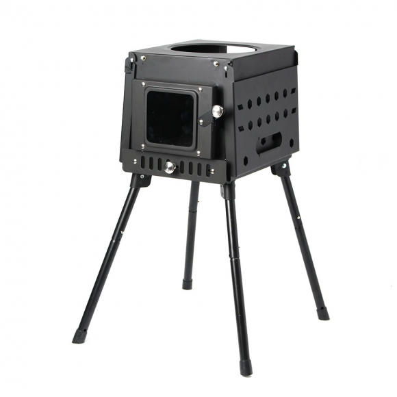 힐링캠핑 접이식 화목난로(내열창+재받침) (57x29cm)