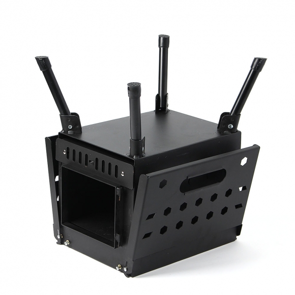 힐링캠핑 접이식 화목난로(내열창+재받침) (57x29cm)