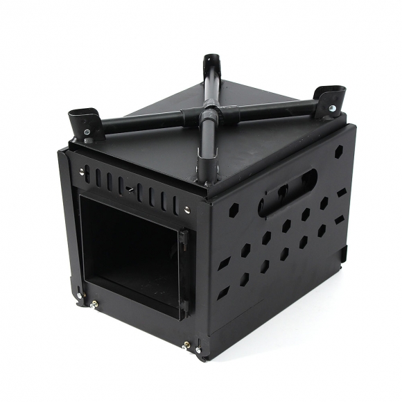 힐링캠핑 접이식 화목난로(내열창+재받침) (57x29cm)