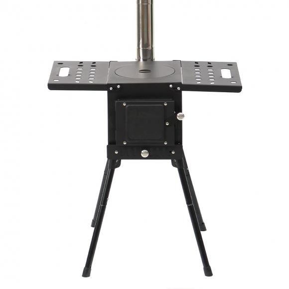 힐링캠핑 접이식 화목난로(내열창+재받침) (57x29cm)